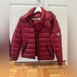 Moncler Red Puffer Jacket; Size 1 (small/medium)
